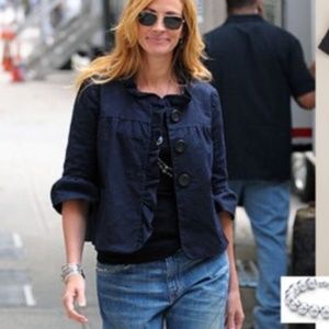 J. Crew Fiona Refined Canvas Navy Blue Jacket